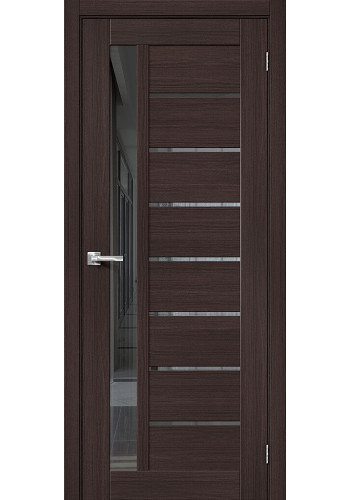 Межкомнатная дверь Браво-27, со стеклом, цвет Wenge Melinga
